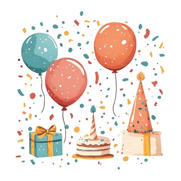birthday card with balloons