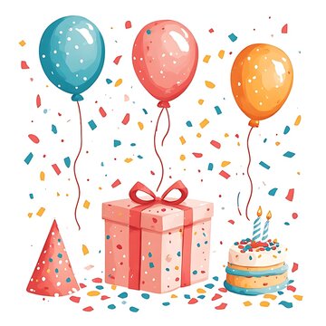 birthday card with balloons