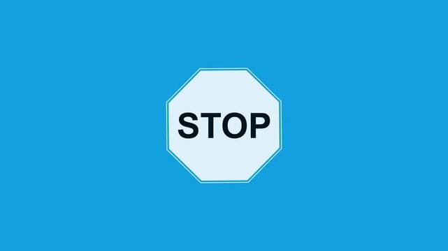 A bold and clear stop sign icon, typically shown as a red octagon with white &ldquo;STOP&rdquo; text, symbolizing traffic control, safety, and prohibition.