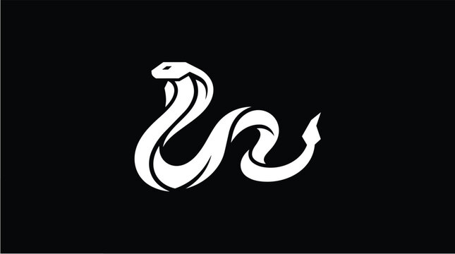 Flat Illustration Snake Symbol in White