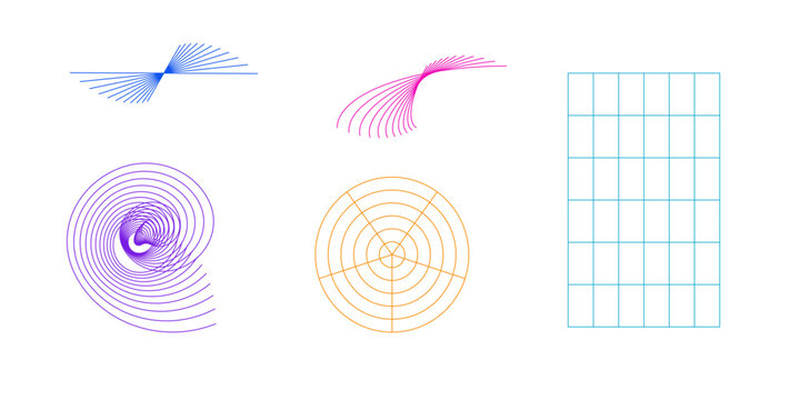 Illustrator line segment arc spiral rectangular grid polar grid design