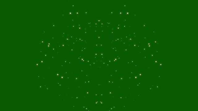 Fairy dust shimmer line, sparkling star transition effect on green screen background. 4k blinking retro vector stars and dots, white glowing stars sparkle, glitter motion explosion animated effect.