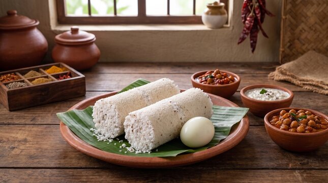 Pittu Sri Lankan Steamed Coconut Breakfast Dish