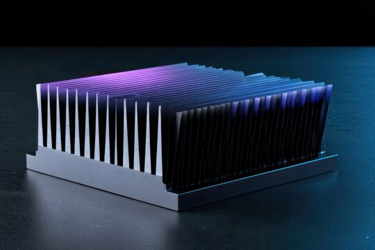 Metal Heatsink with Fins and Colored Lighting
