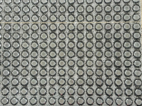 Tactile Paving with Stainless Steel Warning Studs for Visually Impaired, Top View