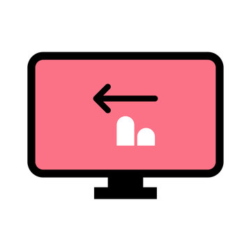 Monitor Two Finger Swipe Left Icon, Gesture Navigation Touchscreen Multi-touch Device Command
