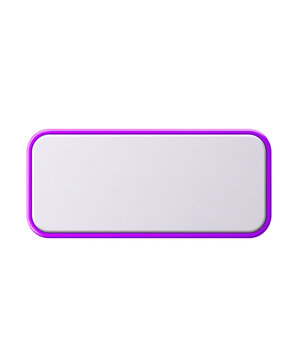Purple rectangular button with rounded corners isolated on transparent background