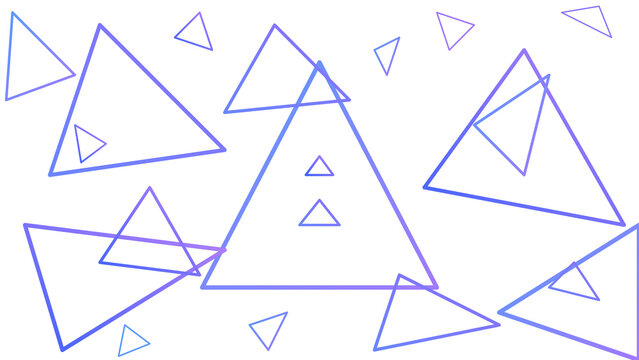 Neon Purple Geometric Triangle Outlines on Transparent Background