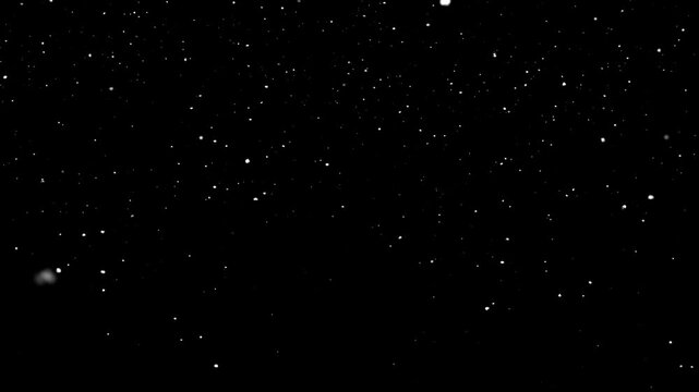 snowfall falling snowflake particles. white ice flakes with realistic weather motion and transparent background. stock video animation, seamless loop, 4k footage.