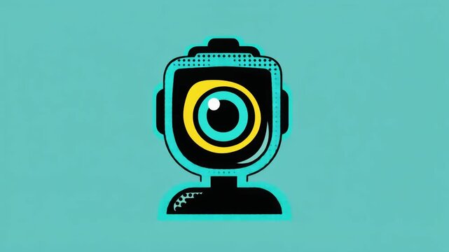 Pop Art Webcam Animation, Video Call and Live Streaming Concept