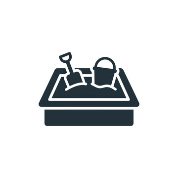 Sandbox with Shovel and Bucket Glyph Icon