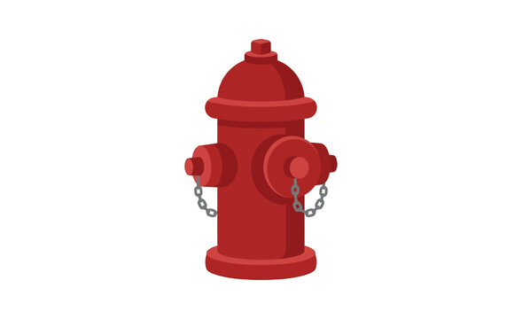 Red fire hydrant stands isolated on a white background