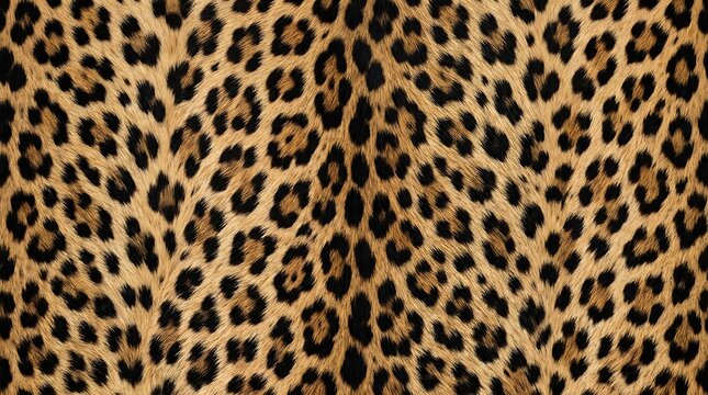 Seamless leopard animal print texture with natural fur pattern for