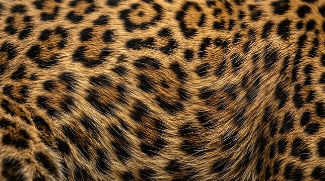 Detailed macro close up of natural leopard fur texture with black and