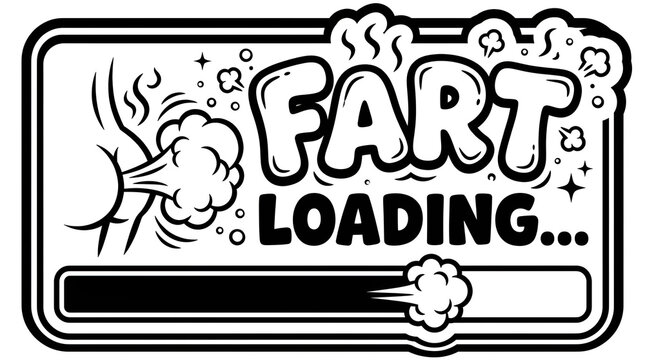 Funny fart loading bar graphic element isolated on transparent