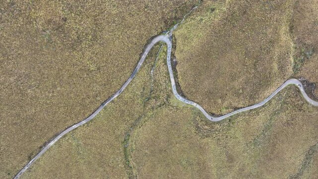 Nevado del Ruiz Winding Mountain Road through the Colombian Andes. Establishing Shot. Aerial View.