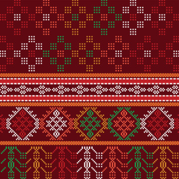 Traditional Batak Ulos textile from North Sumatra, Indonesia, featuring authentic ethnic patterns and cultural heritage