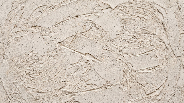 Light beige concrete wall texture with rough trowel marks and plaster finish for architectural design