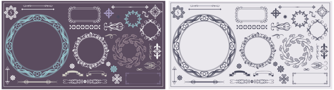 Halloween image frame design set. Gorgeous and elegant material