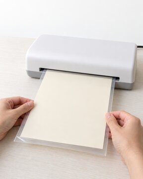 Feeding a Laminating Pouch Sealed Edge First into a Desktop Laminator