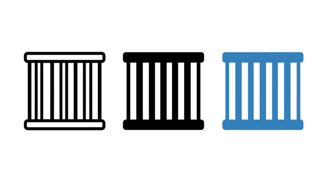 Prison cell bars icon set vector design illustration isolated on white background