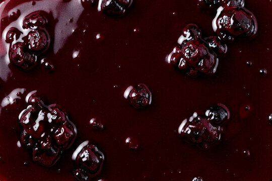 Thick Coagulated Dark Jelly Blood Pool Texture Background