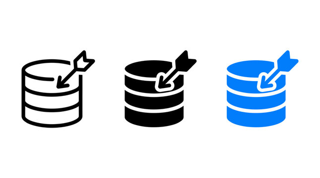 Database attack and injection vulnerability security icon vector design symbols
