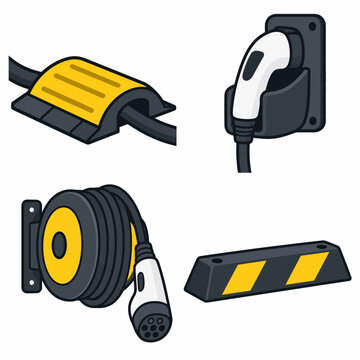 Electric vehicle charging equipment and cable management solutions