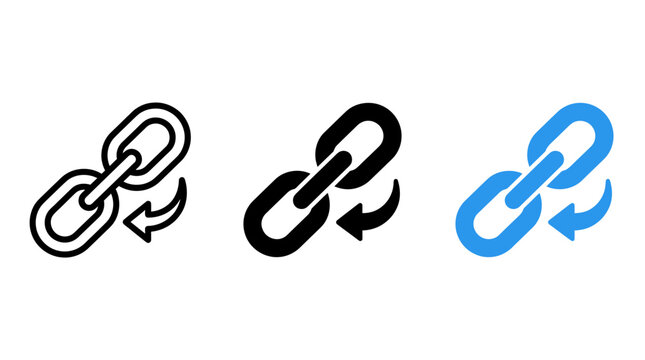 Backlink Icon Set Representing Hyperlink, SEO, Connection, URL and Web Integration