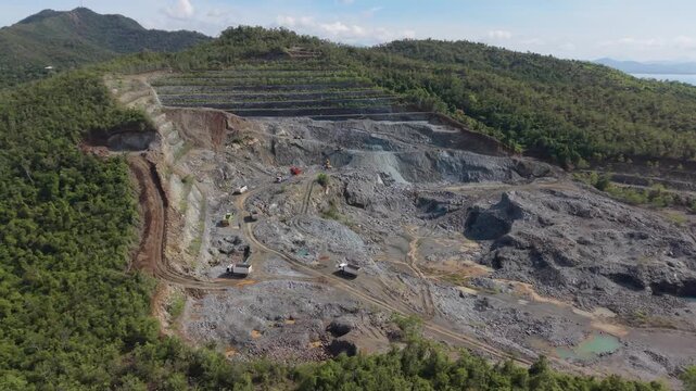 Terraced Quarry and Haul Roads Near Puerto Princesa