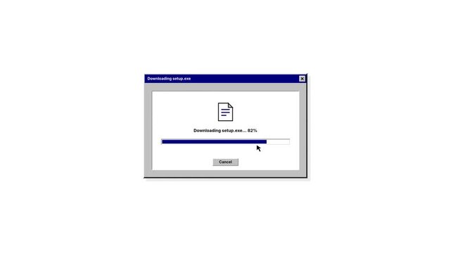 Retro Windows Style Downloading Setup Exe Progress Dialog