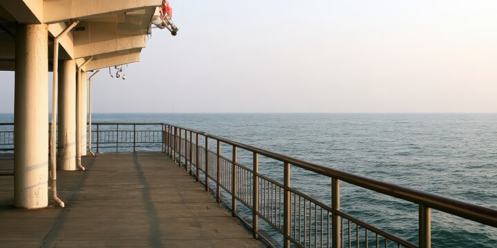Deck overlooking the calm sea