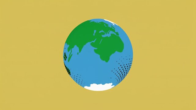 Pop Art Rotating Earth Globe Animation