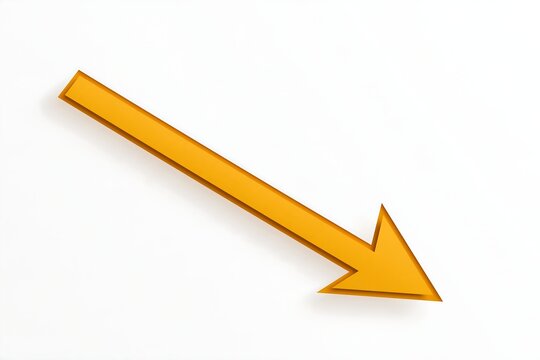 Orange Descending Arrow Representing Financial Decline