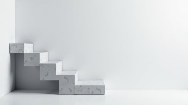 Abstract Minimalist Staircase Composition  Clean Lines and Textured Surfaces in a Modern Setting