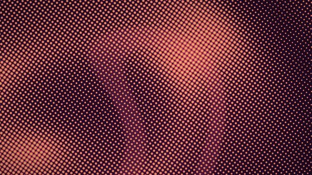 Halftone dot pattern with flowing pink light wave motion background