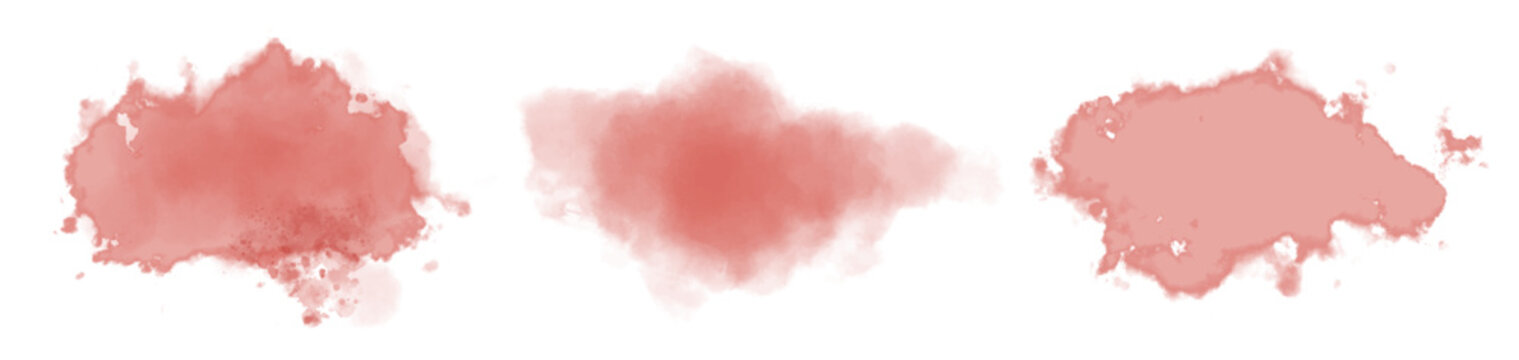 Watercolor stain decoration. orange brown blue teal colored splatter brush