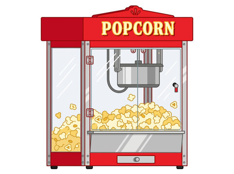 Popcorn Machine with Glass Sides and Popping Kernels