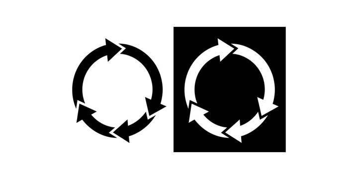 Circular arrow icon for repeat, refresh, and recycle process flow.