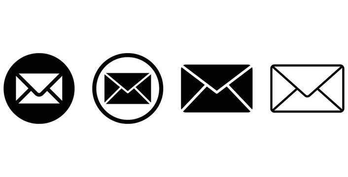 email icon Minimalist envelope email icons in different styles