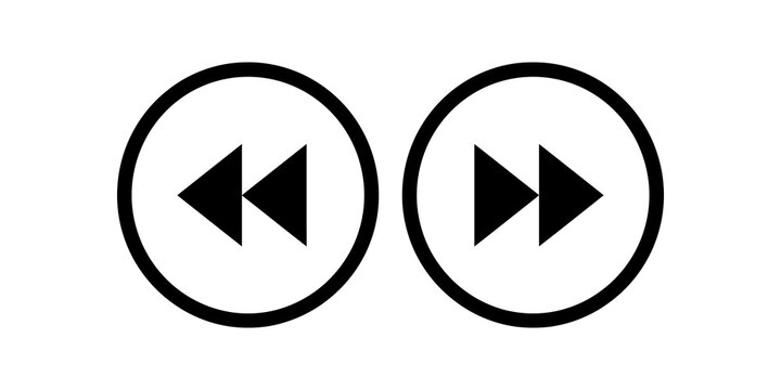 Rewind and fast forward icons for media player controls.