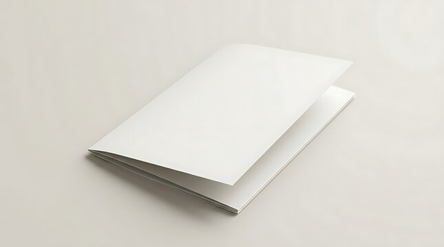 Blank folded paper brochure or greeting card mockup for branding design presentation and promotion. bi fold mockup