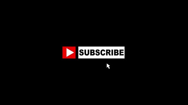 Animated Subscribe Button with Pointer Click for Video Channel Engagement