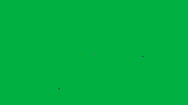 Purple witch hat with star and buckle on green screen background animation