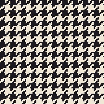 Seamless classic houndstooth pattern in black and cream