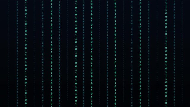 digital matrix code falling data stream technology loop background