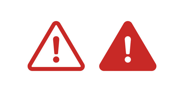 Two red warning triangle icons with exclamation mark symbol.