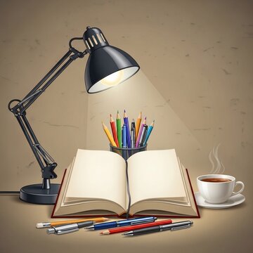 Luminary's Muse: Ink, Light, and a Cup of Contemplation