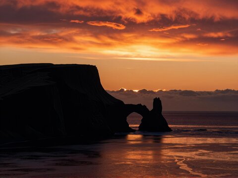 Sunset Silhouette Snaefellsnes Peninsula