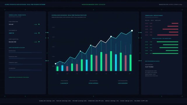 financial analytics dashboard chart graph data growth market statistics